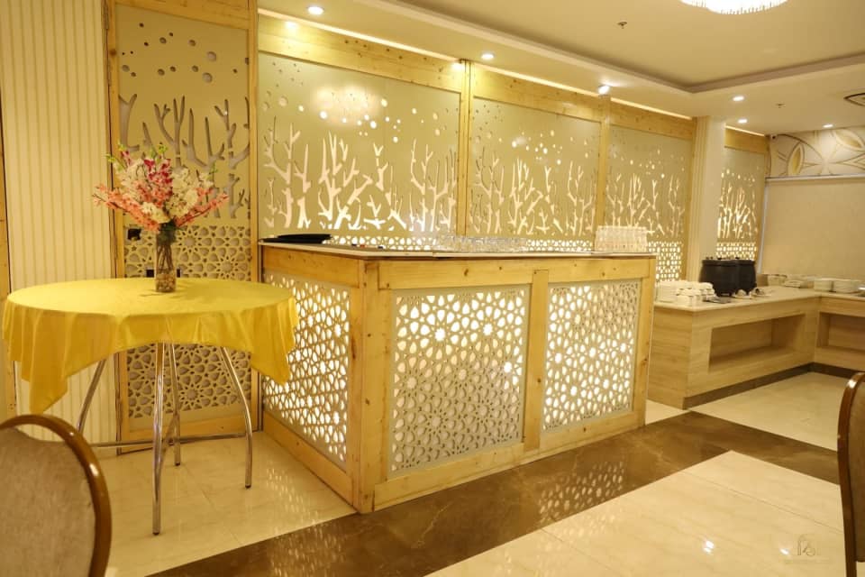 Decorative service counter in the banquet hall