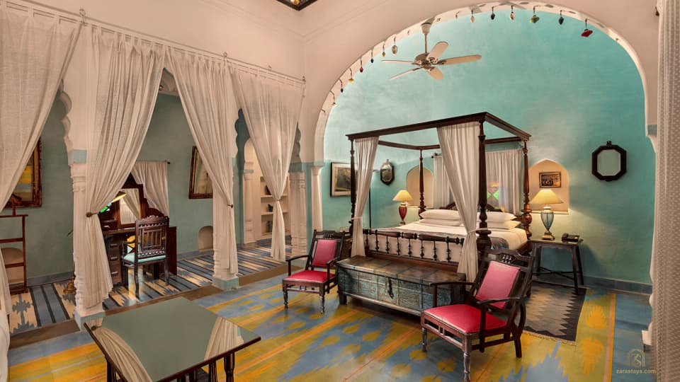 Sheesh Mahal interiors at Neemrana Fort-Palace
