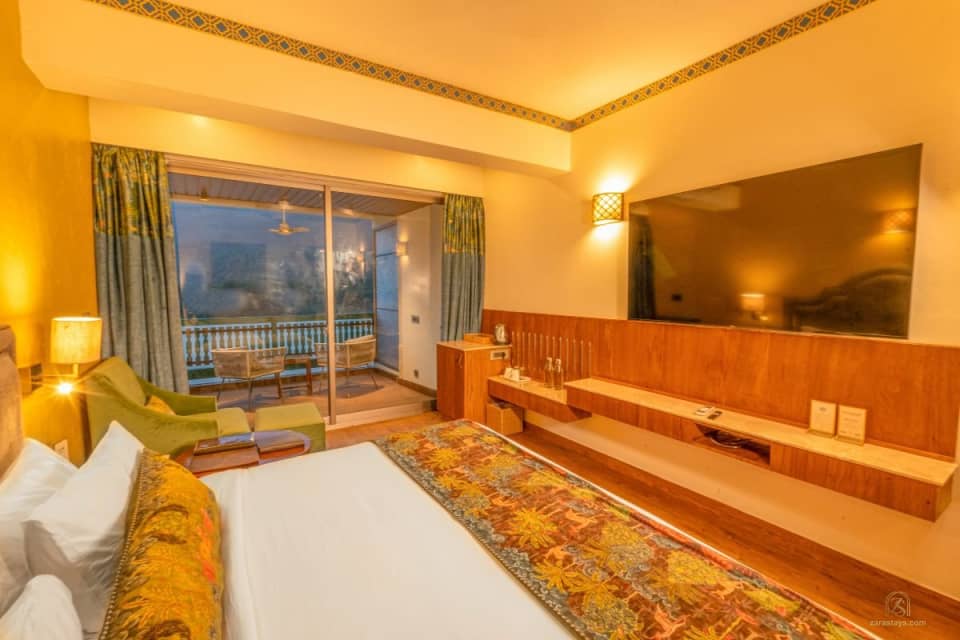A river-facing guest room at Ganga Kinare