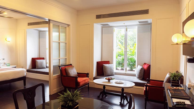 A suite sitting area at Jehan Numa Palace