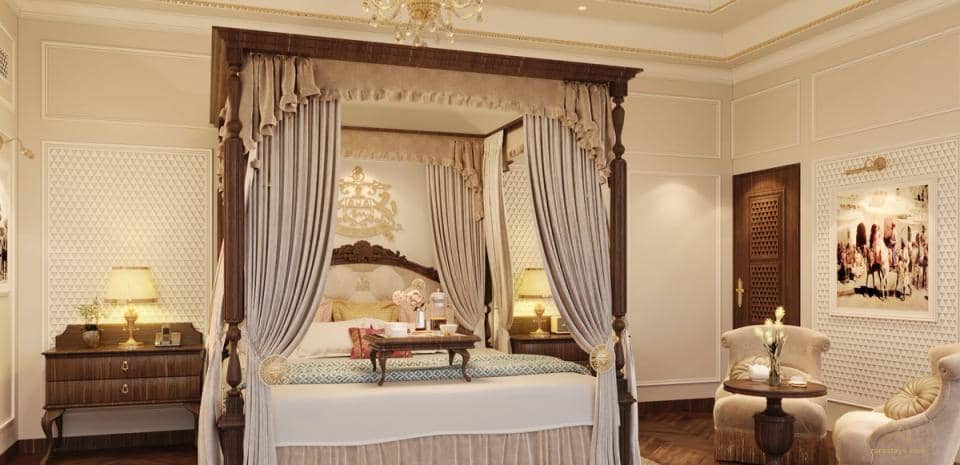 A palace bedroom at Taj Usha Kiran Palace