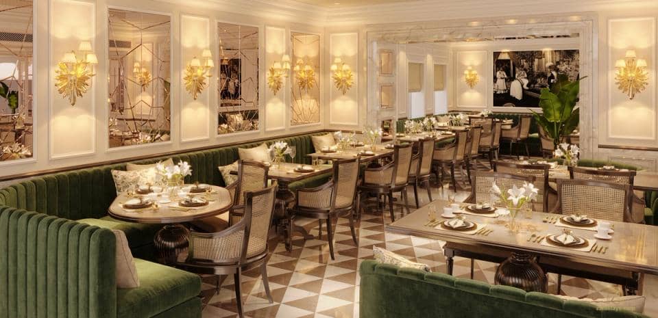 A dining room at Taj Usha Kiran Palace