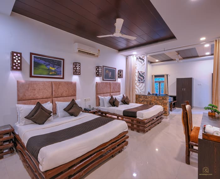 A twin bedroom at Nature Heritage Resort