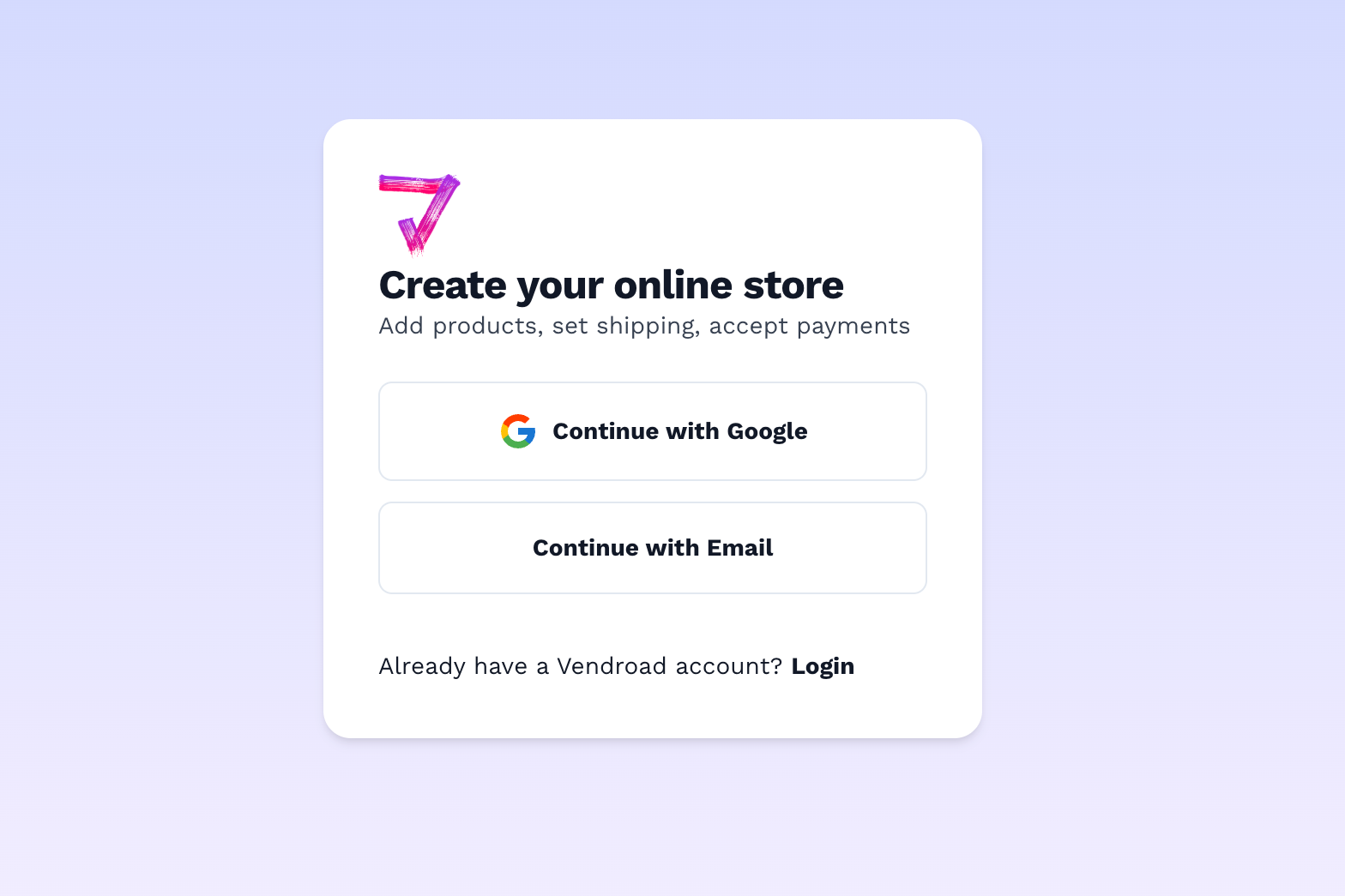 Signup with Google or Email