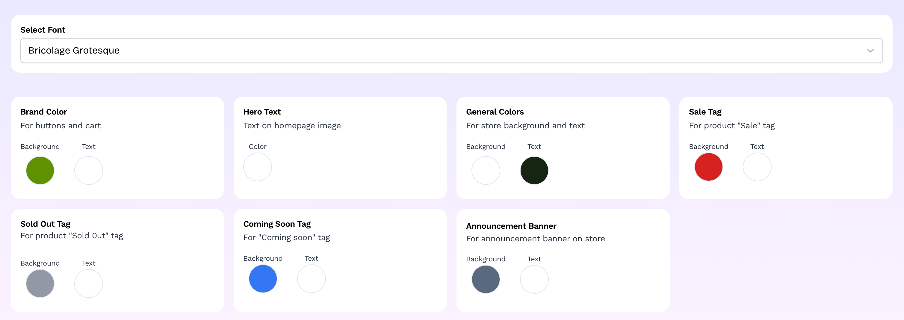 Customise colors and font. Themes come with default colors. Most important to change is the brand color.
