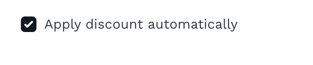 Code set to apply automatically in the dashboard