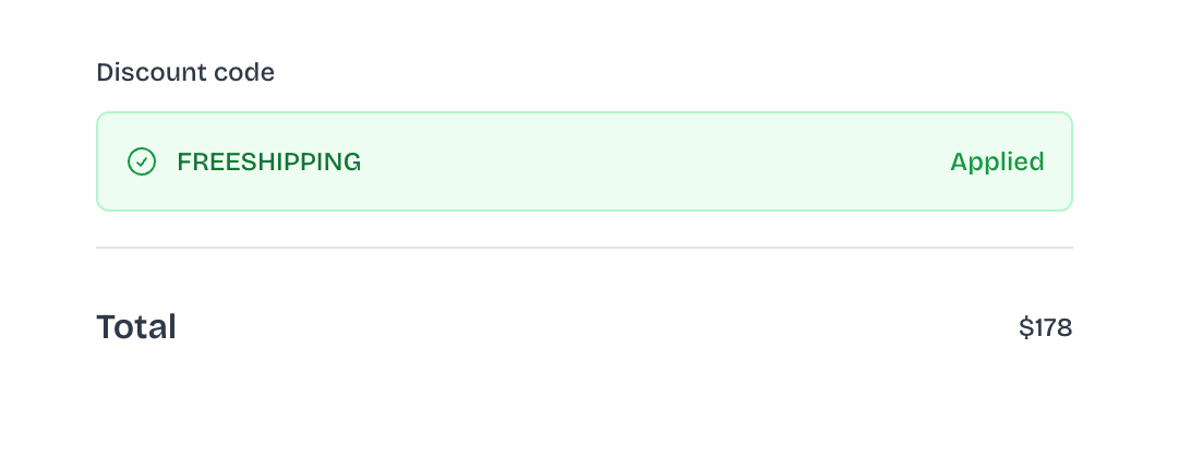Code automatically applied at checkout