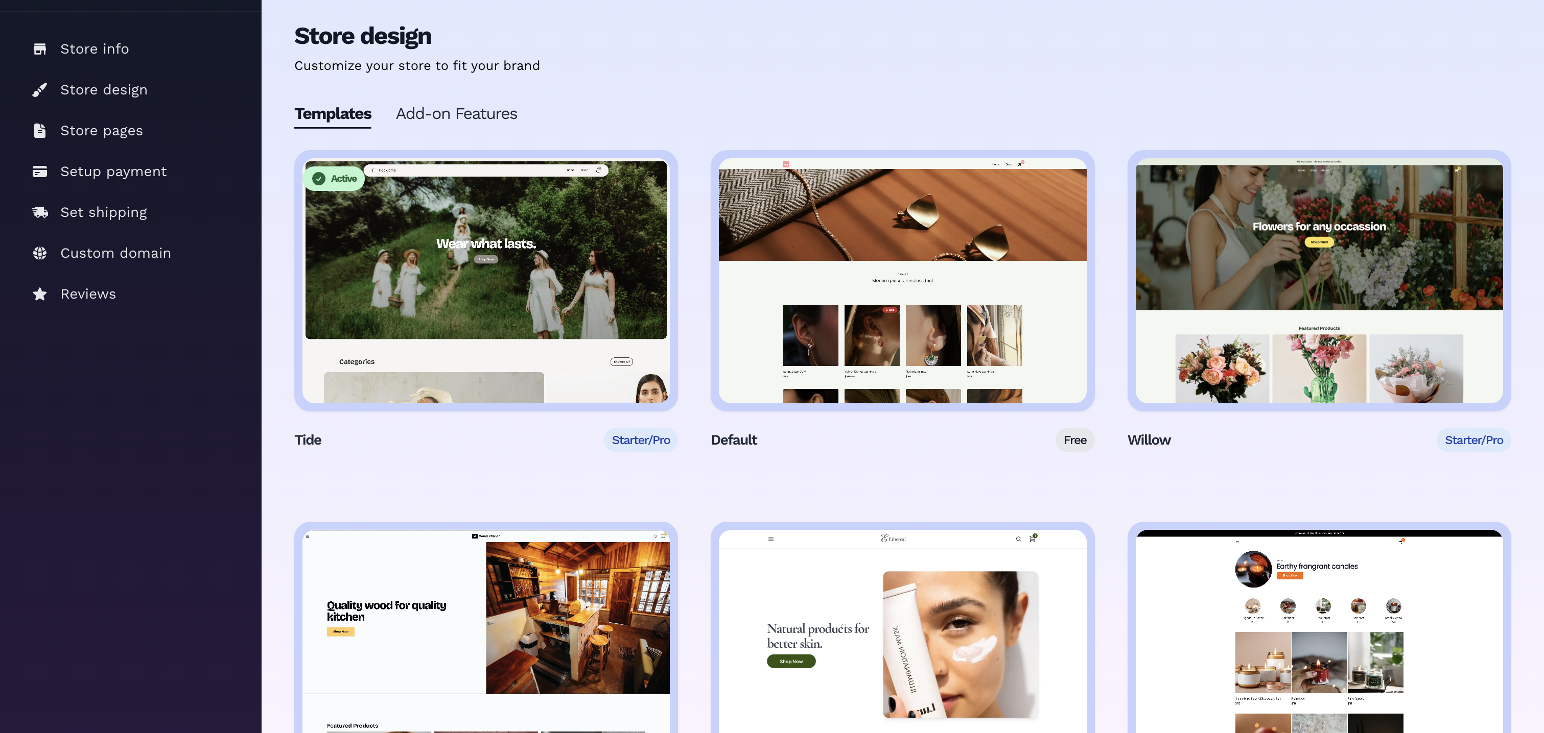 Vendroad admin - where you easily setup your store in minutes