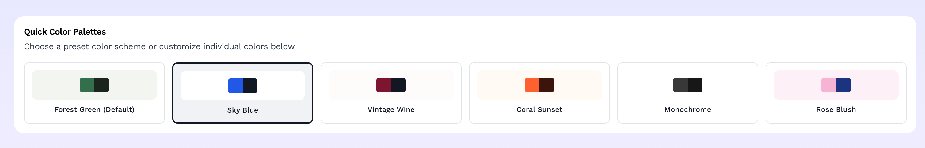 How to choose a color preset