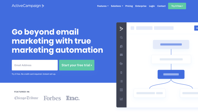 10 Best Email Marketing Software Tools For Small Businesses Of 2019 - a!   ctivecampaign homepage