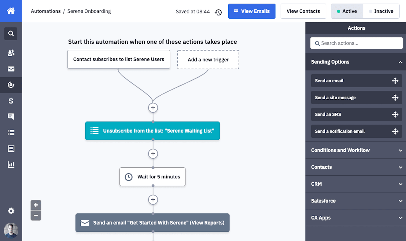 ActiveCampaign's visual automation editor