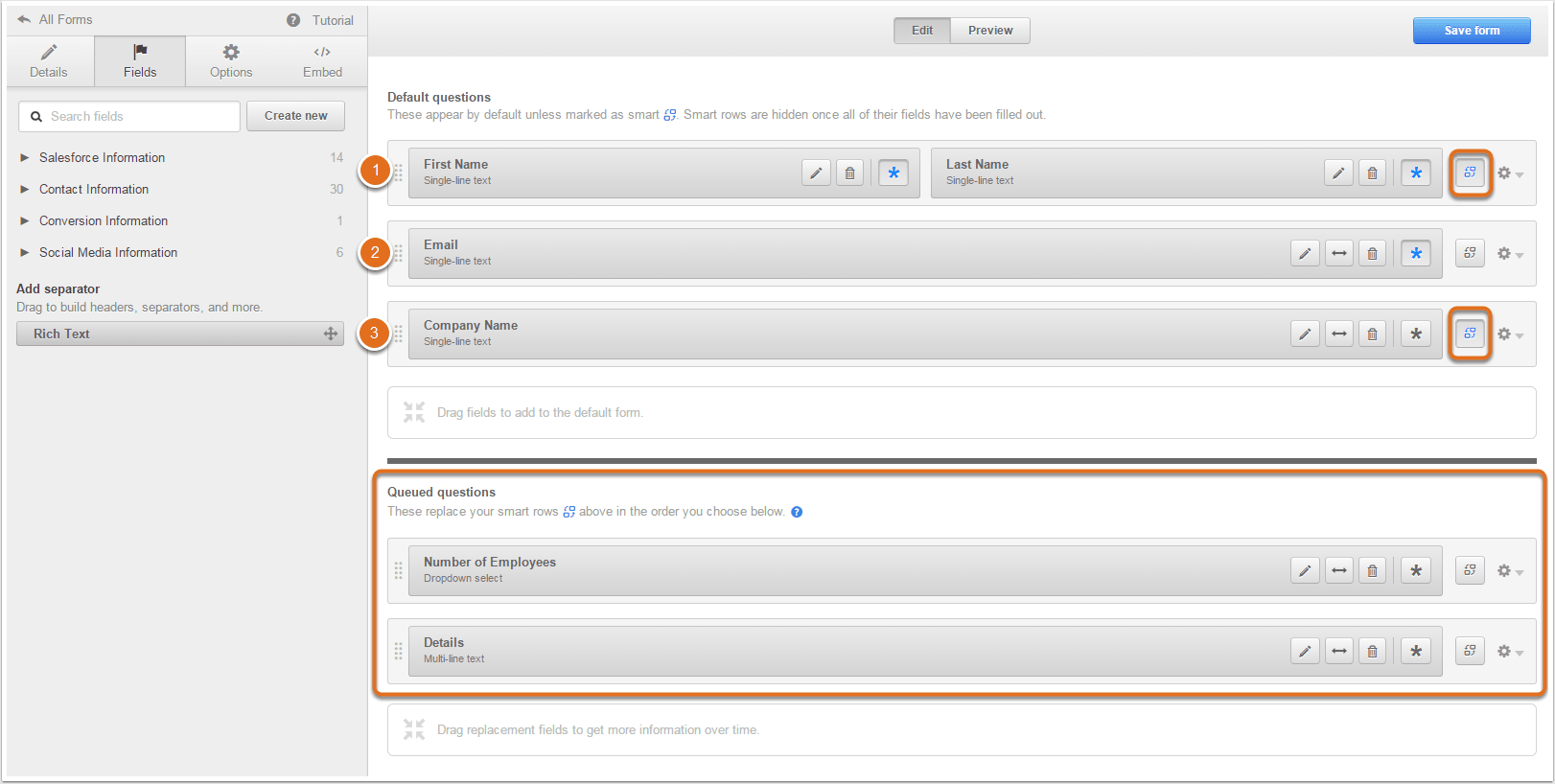 HubSpot progressive profiling