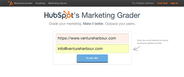HubSpot marketing grader