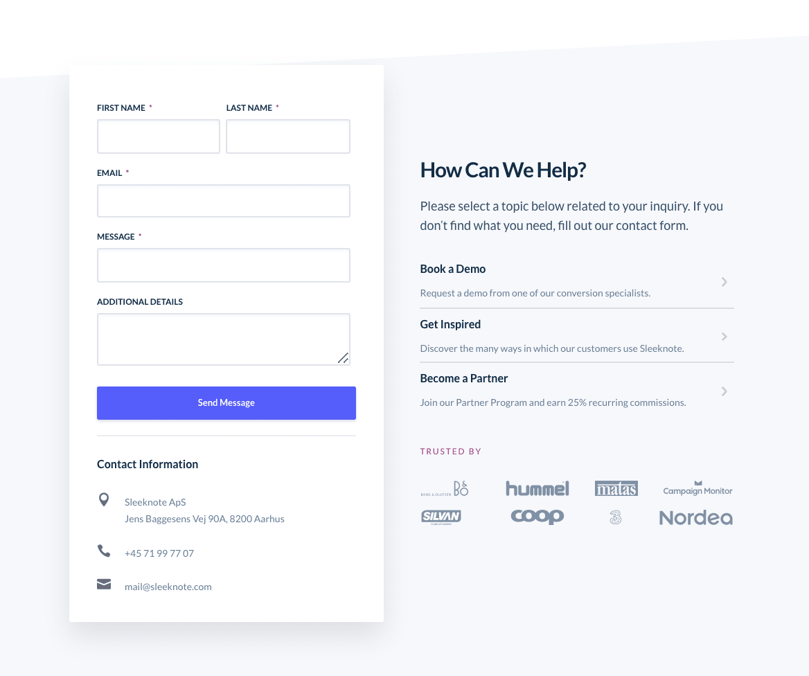 15 Best Contact Form Design Examples of 2022