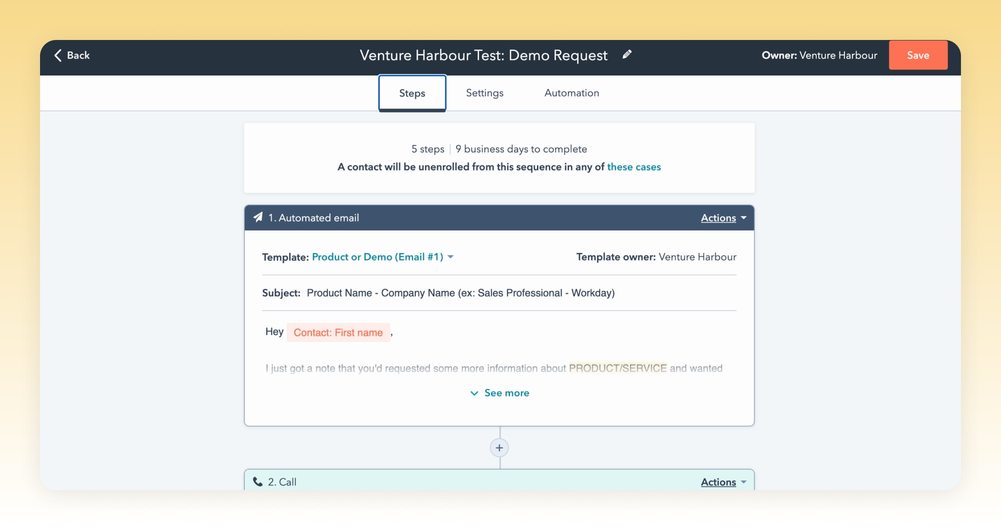 HubSpot marketing automation builder