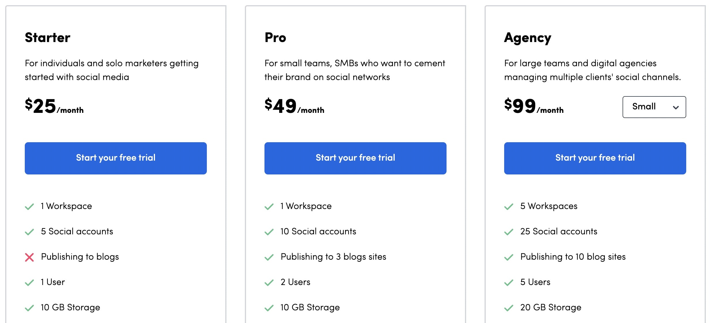 Image of ContentStudio pricing information
