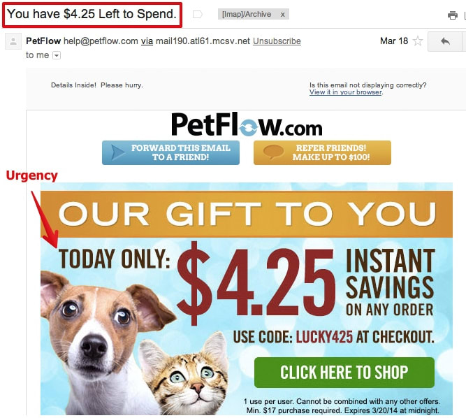 Petflow email marketing