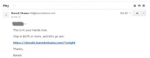 Hey email from Obama