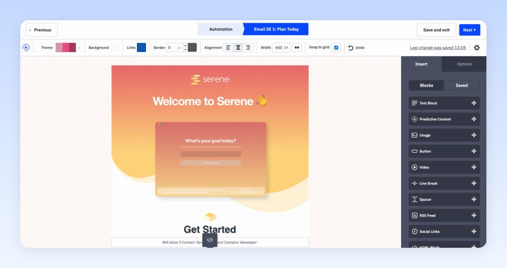 ActiveCampaign's visual email builder