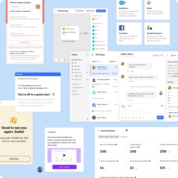 Screenshot of Intercom software