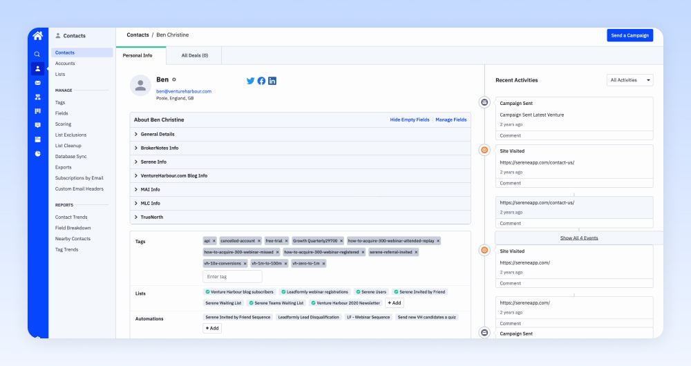 Contacts in ActiveCampaign
