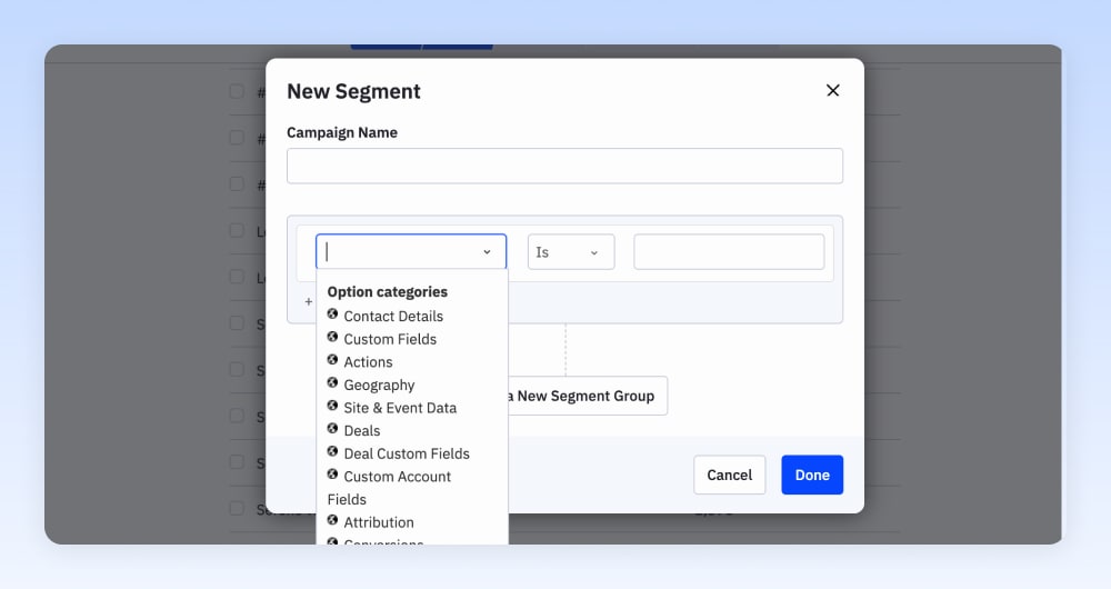 Segmentation in ActiveCampaign