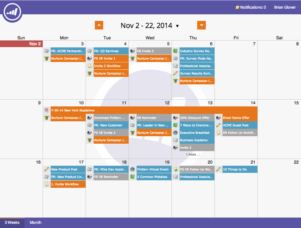 Automation calendar