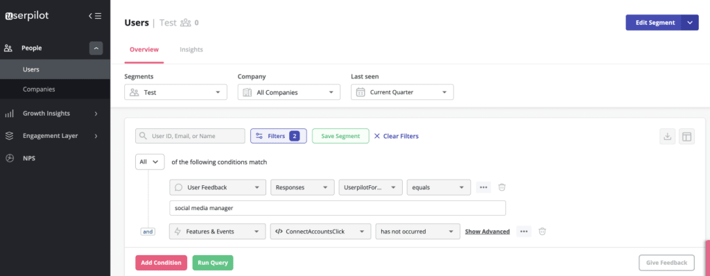 Screenshot of Userpilot software