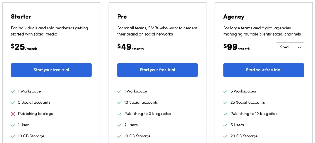 Image of ContentStudio pricing information
