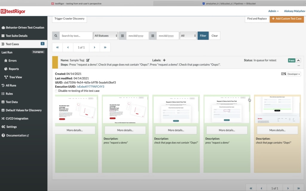 Validations in testRigor