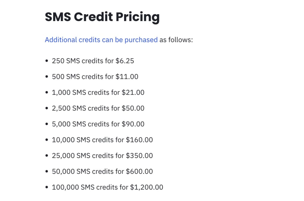 activecampaign sms pricing