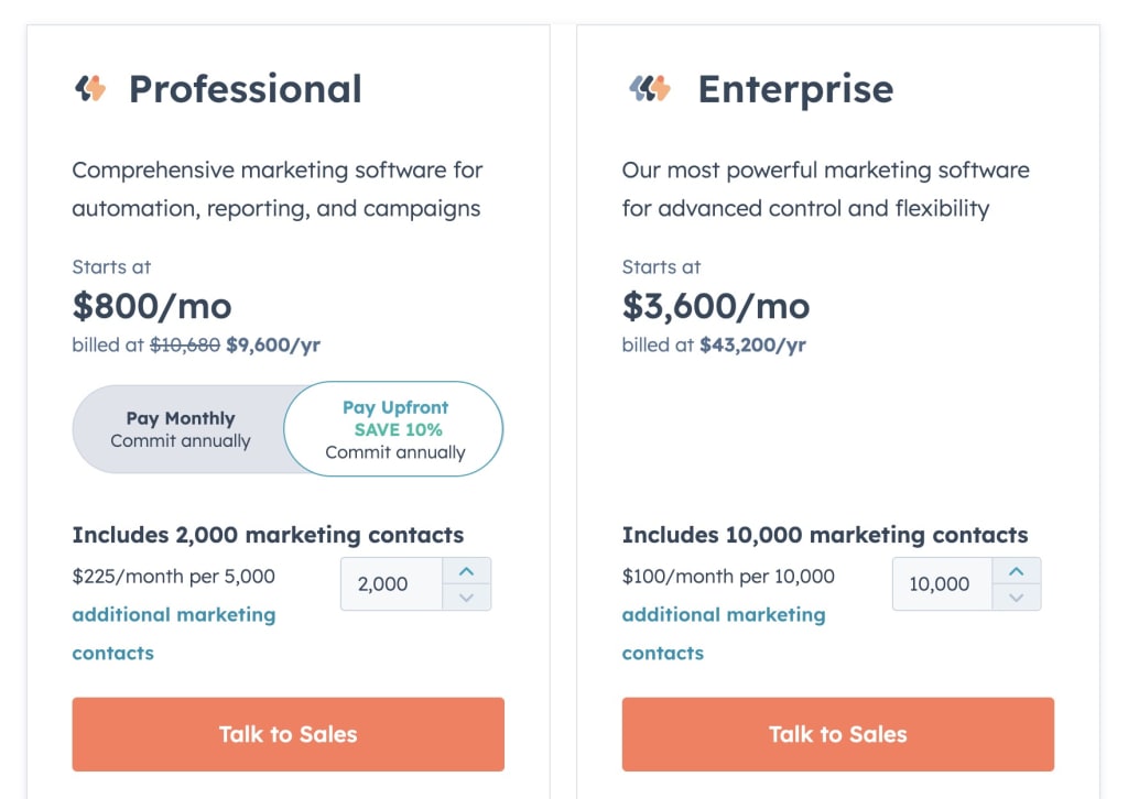 hubspot pricing webflow email marketing