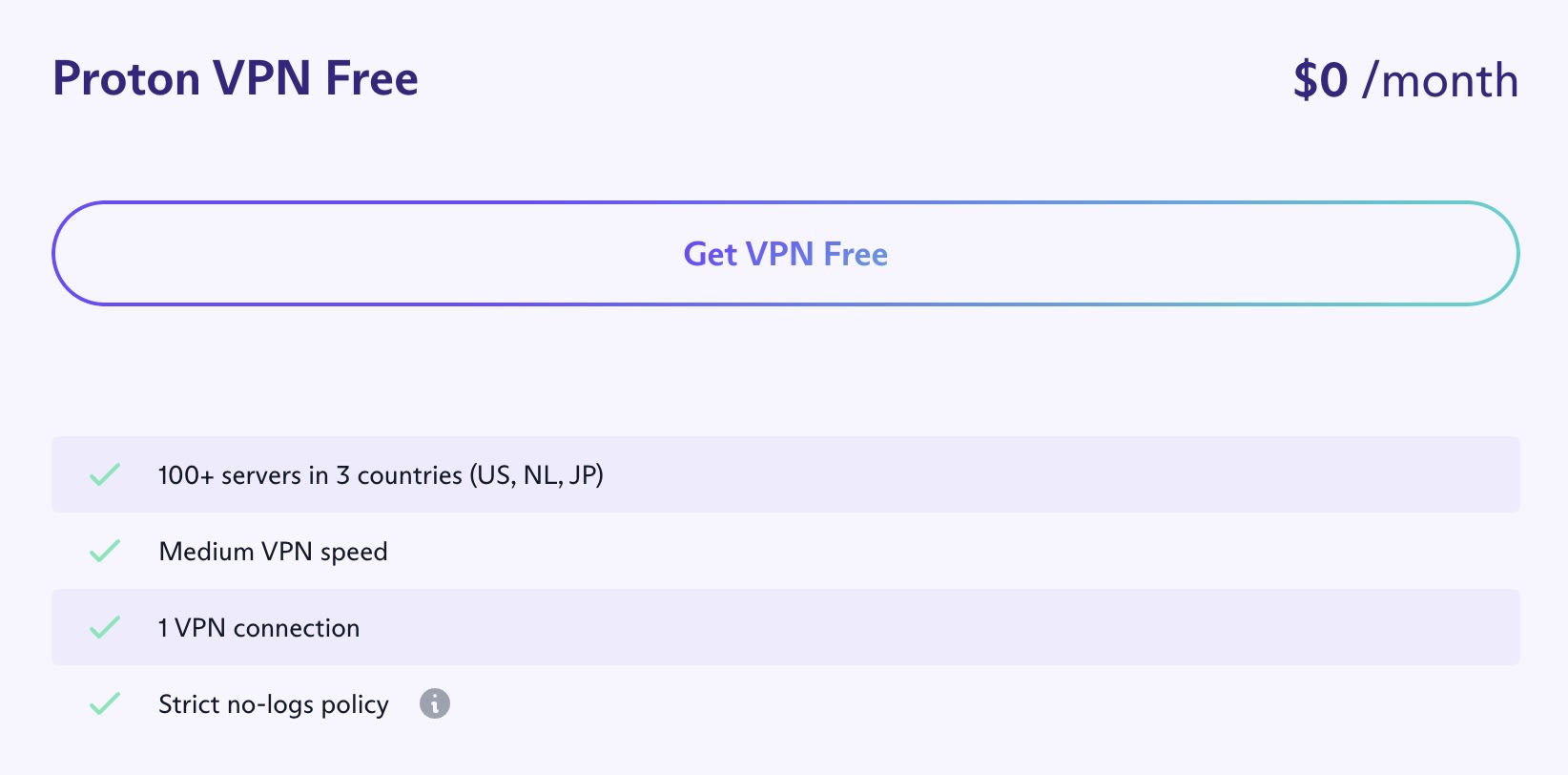 Proton VPN free plans