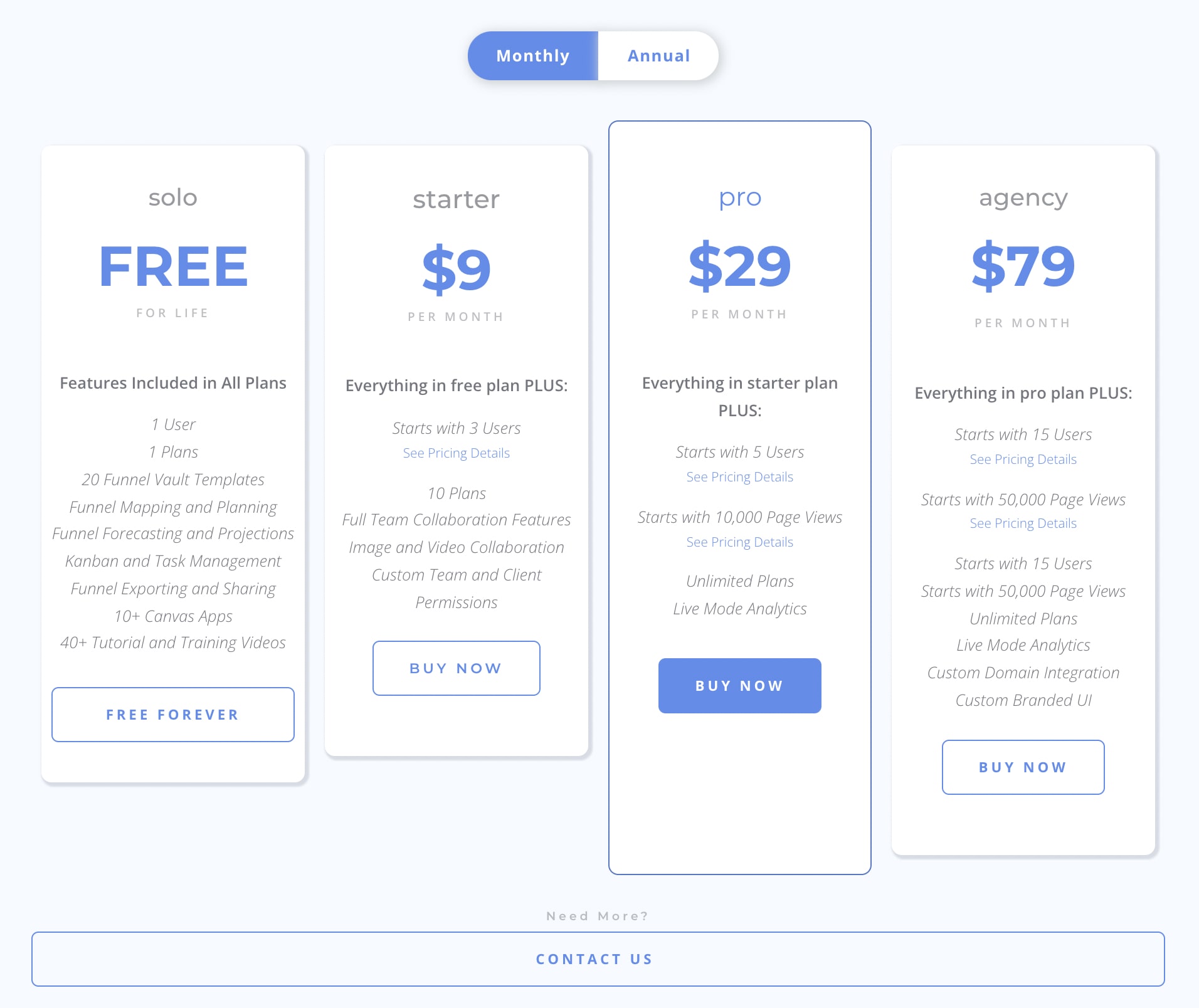 MarketPlan pricing