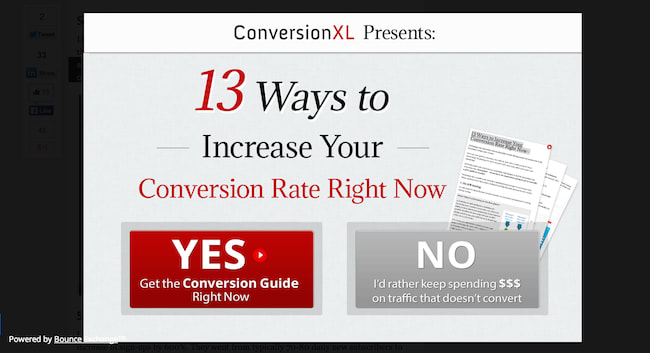 ConversionXL pop-up