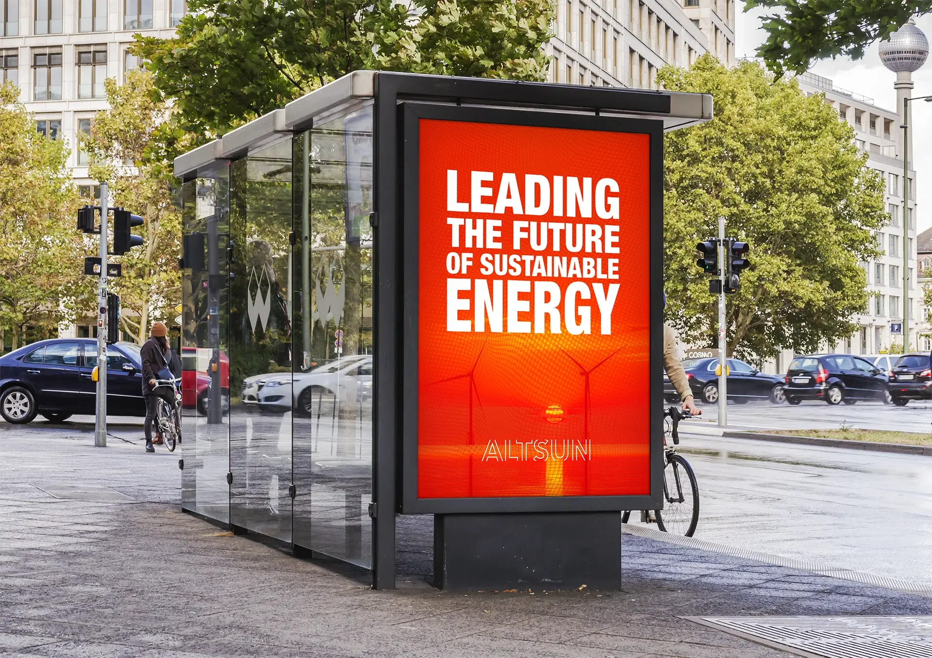 altsun bus station poster in a city