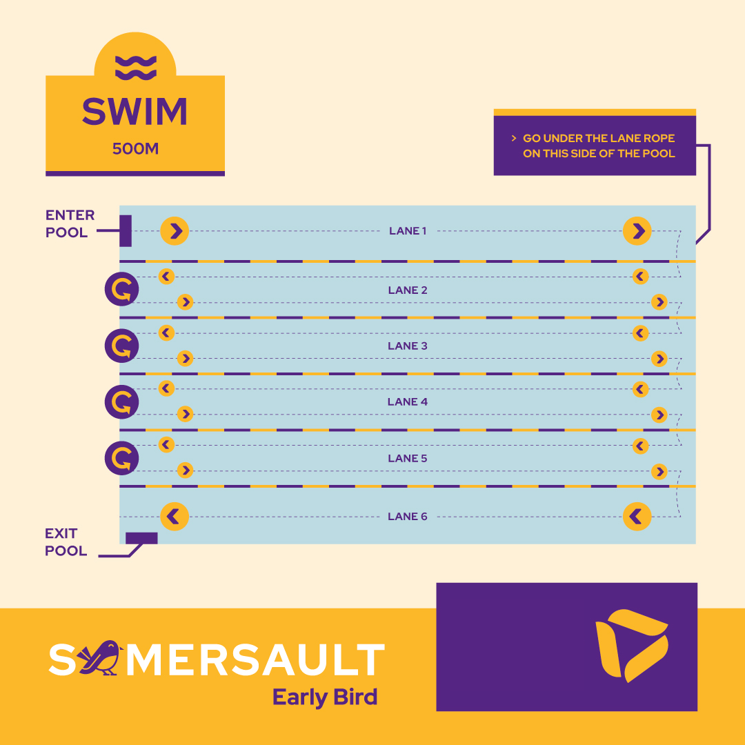 Carte du parcours de natation de 500m