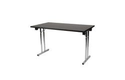 Bord, sort plate/krom. 120x60cm h:73cm