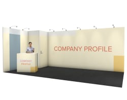 Nova banner stand cabin 18 m², 3x6m (corner)