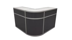 Bar/information counter, white/dark grey, l: 2,5m, h: 104cm