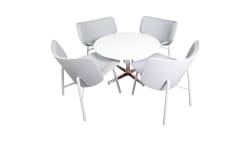 Salongbord med 4 stk Dapper lenestol, Gråronet