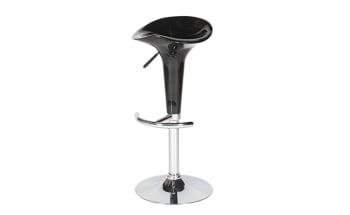Barstool, black/chrome, adjustable sh:58-78cm