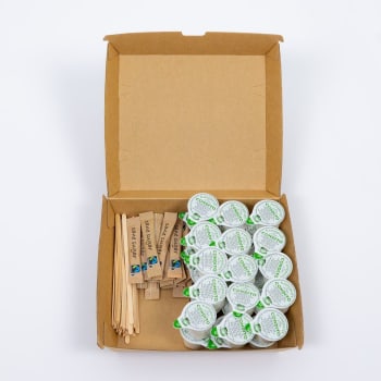 Accessories coffee, 40 stirrers, 20 sugar, 30 milk