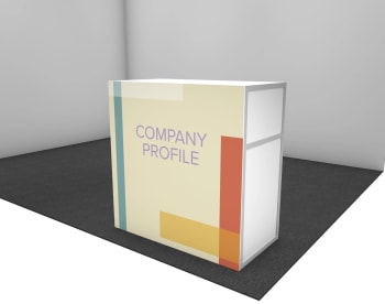 Information desk with profiling, 102 x 52cm, h:104cm