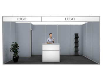 Medinova  coloured walls 15 m², 3x5m (booth)