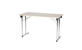 Conference table, beech top/chrome, 120x60cm h:73cm