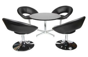 5586 coffee table dia. 90 cm with four 5216 lounge chairs