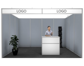 Medinova  coloured walls 12 m², 3x4m (booth)