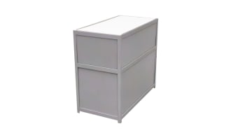 Counter white, with sliding door, light grey 102x52cm h:93cm