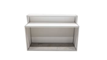 Counter for registration, white, 152x52cm h:104